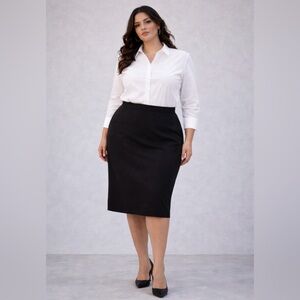 *GIVENCHY- en plus- Neiman Marcus - plus size black- lined- classic pencil skirt